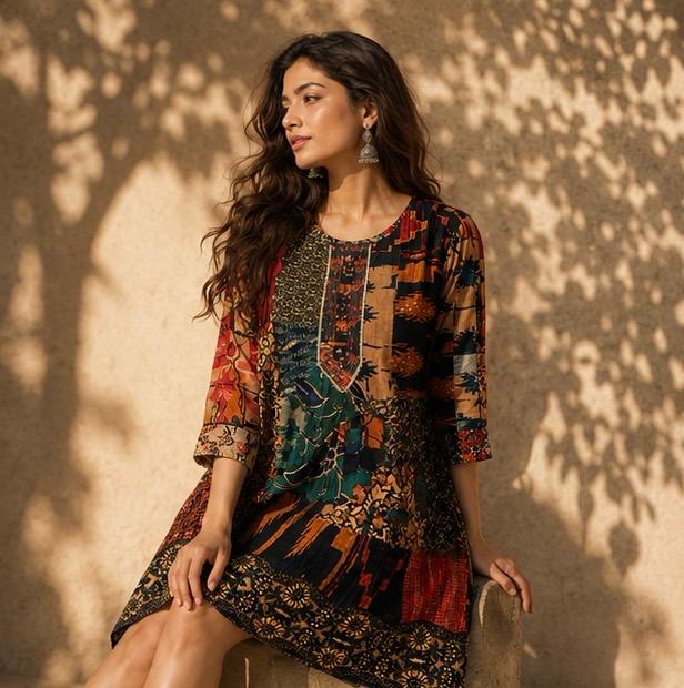 KAMINI BANDHANI MAL COTTON KURTI